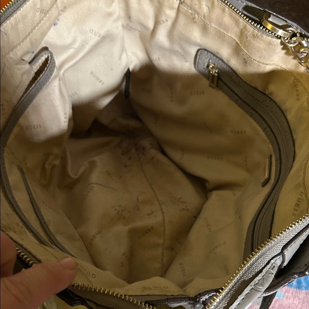 Guess Tan and Gray Shoulder Bag